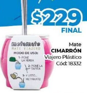 Diarco Cimarrón Mate Viajero Plástico oferta