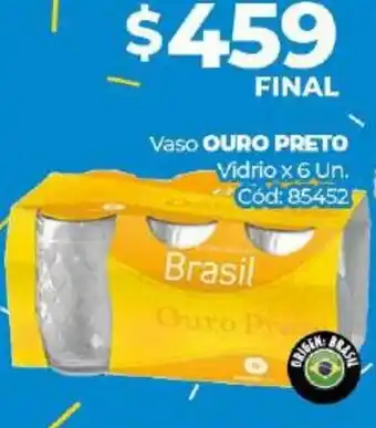 Diarco Ouro Preto Vaso Vidrio x 6un oferta