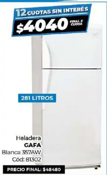 Diarco Gafa Heladera Blanca 357AW oferta