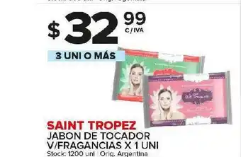 Carrefour Maxi Saint Tropez Jabon De Tocador V-Fragancias x 1un oferta