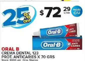 Carrefour Maxi Oral B Crema Dental 123 Prot. Anticaries x 70grs oferta