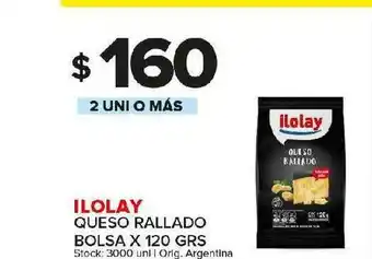 Carrefour Maxi Ilolay Queso Rallado Bolsa x 120grs oferta