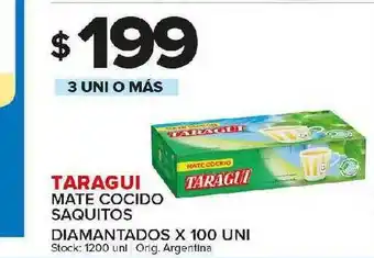 Carrefour Maxi Taragui Mate Cocido Saquitos x 100un oferta