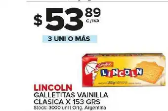 Carrefour Maxi Lincoln Galletitas Vainilla Clasica x 153grs oferta