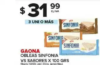 Carrefour Maxi Gaona Obleas Sinfonia VS Sabores x 100grs oferta