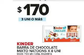 Carrefour Maxi Kinder Barra De Chocolate Mixto Natoons x 8uni oferta