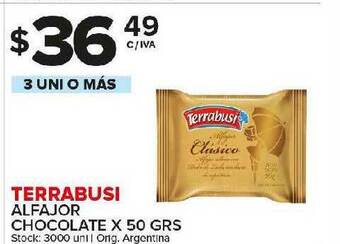 Carrefour Maxi Terrabusi Alfajor Chocolate x 50grs oferta