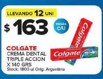Carrefour Maxi Colgate Crema Dental Triple Accion x 140grs oferta