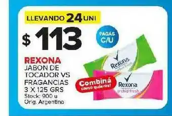 Carrefour Maxi Rexona Jabon De Tocador VS Fragancias 3 x 125grs oferta