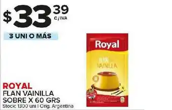Carrefour Maxi Royal Flan Vainilla Sobre x 60grs oferta