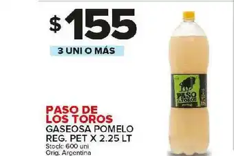 Carrefour Maxi Paso De Los Toros Gaseosa Pomelo Reg. Pet x 2.25l t oferta