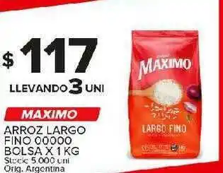 Carrefour Maxi Maximo Arroz Largo Fino 00000 Bolsa x 1kg oferta