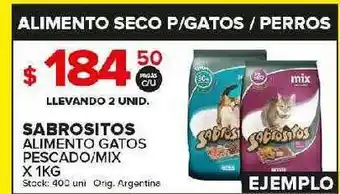 Carrefour Maxi Sabrositos Alimento Gatos Pescado-Mix x 1kg oferta
