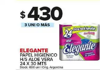 Carrefour Maxi Elegante Papel Higienico H-S Aloe Vera 24x30mts oferta