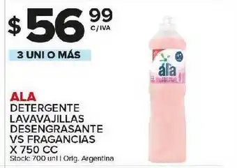 Carrefour Maxi Ala Detergente Lavavajillas Desengrasante VS Fragancias x 750cc oferta