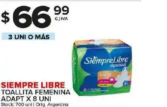 Carrefour Maxi Siempre Libre Toallita Femenina Adapt oferta