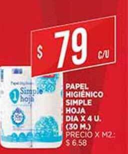 Supermercados DIA Papel Higiénico Simple Hoja Dia x 4 u oferta
