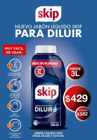 Supermercados DIA Jabón Liquido Skip Para Diluir oferta