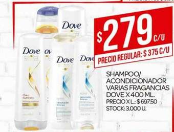 Supermercados DIA Shampoo Acondicionador Varias Fragancias Dove x 400ml oferta