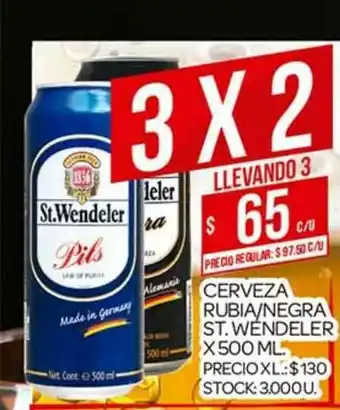 Supermercados DIA Cerveza Rubia Negra St. Wendeler x 500ml oferta
