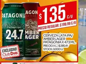 Supermercados DIA Cerveja Lata Ipa Amber Lager Patagonia x 473ml oferta