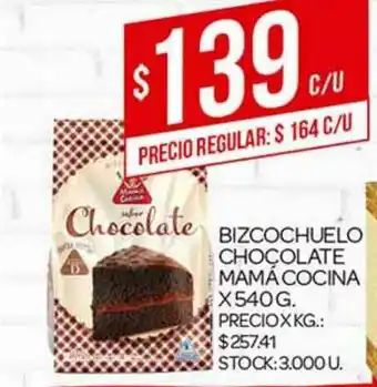 Bizcochuelo Chocolate Mamá Cocina x 540g