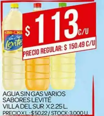Supermercados DIA Agua Sin Gas Varios Sabores Levité Villa Del Sur 2.25 l oferta