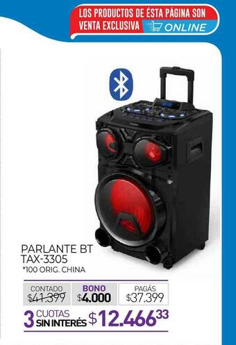 La Anonima Parlante Bt Tax-3305 oferta