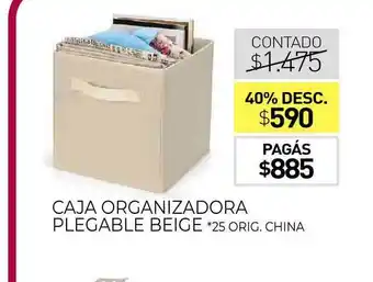 La Anonima Caja Organizadora Plegable Beige oferta