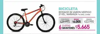 Bicicleta Rodado 26 Varon Vertigo 21 Vel. Naranja