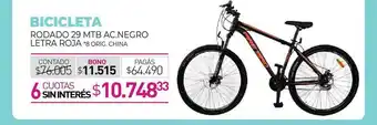 La Anonima Bicicleta Rodado 29 Mtb Ac. Negro Letra Roja oferta