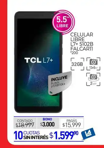 La Anonima Celular Libre L7+ 5102b Falcar11 oferta