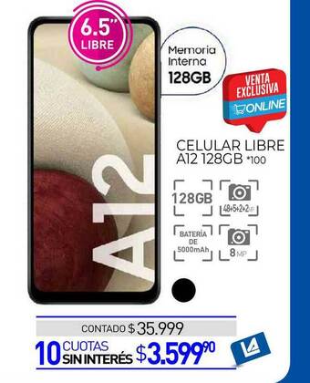 La Anonima Celular Libre A12 128gb oferta