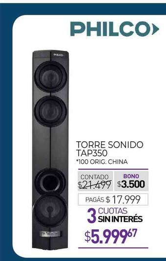 La Anonima Torre Sonido Tap350 Philco oferta