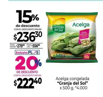 La Anonima Acelga Congelada Granja Del Sol x 500g oferta