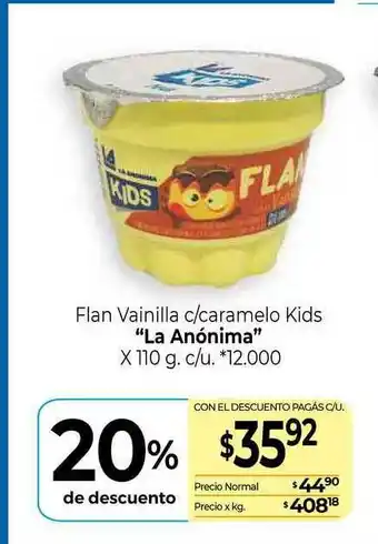 La Anonima Flan Vainilla C Caramelo Kids oferta