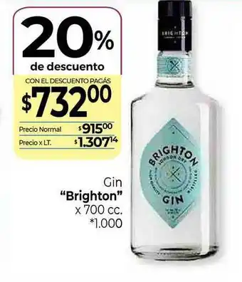 La Anonima Gin Brighton x 700cc oferta