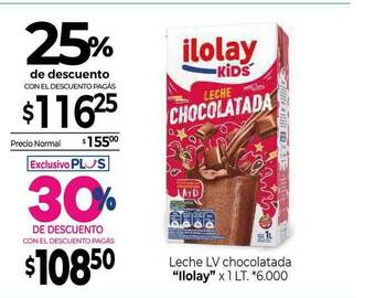 La Anonima Leche Lv Chocolatada Ilolay x 1lt oferta