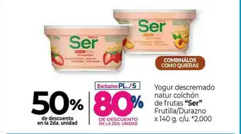 Yogur Descremado Natur Colchón De Frutas Ser Frutilla Durazno