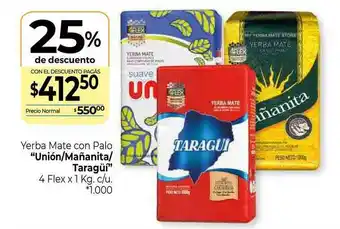La Anonima Yerba Mate Con Palo Unión Mañanita Taragüi oferta