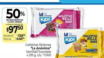 La Anonima Galletitas Rellenas La Anónima Vainilla Chocolate x 291g oferta