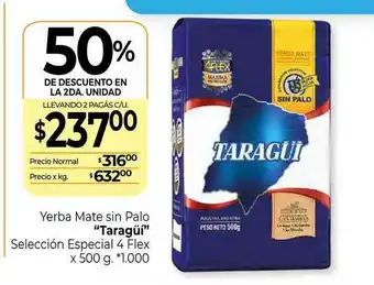 La Anonima Yerba Mate Sin Palo Taragüi x 500g oferta