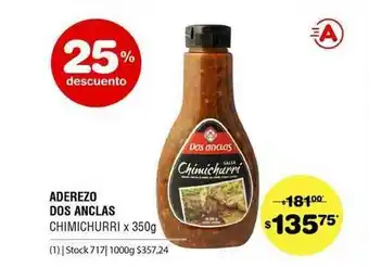Atomo Conviene Aderezo Dos Anclas x 350g oferta