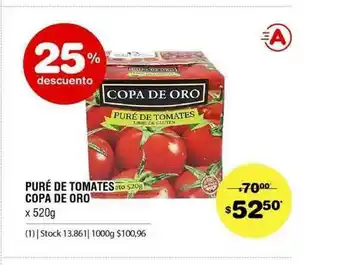 Atomo Conviene Puré De Tomates Copa De Oro x 520g oferta