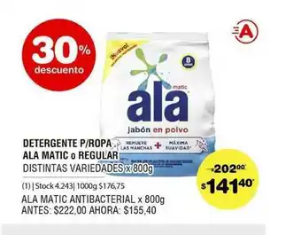 Atomo Conviene Detergente P Ropa Ala Matic O Regular x 800g oferta