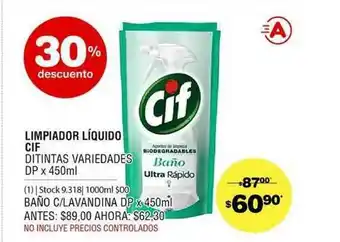 Atomo Conviene Limpiador Líquido Cif x 450ml oferta