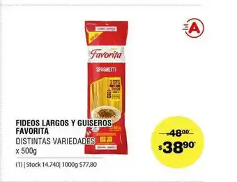 Atomo Conviene Fideos Largos Y Guiseros Favorita x 500g oferta