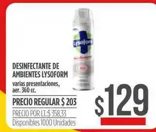 Supermercados Vea Desinfectante De Ambientes Lysoform 360cc oferta