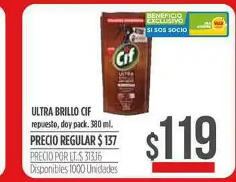 Supermercados Vea Ultra Brillo Cif 380ml oferta