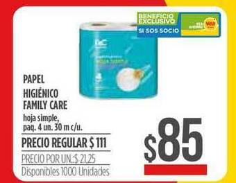 Supermercados Vea Papel Higiénico Family Care oferta